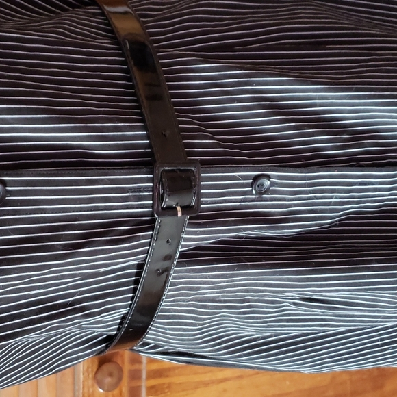 Gently worn Byer black and white belted pinstrip button down XL dress - Picture 3 of 10